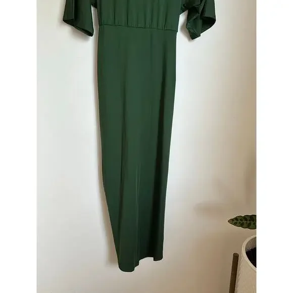 Baltic Born Solana ruched hunter green wrap 3/4 sleeve dress size Medium NWT - Picture 10 of 10